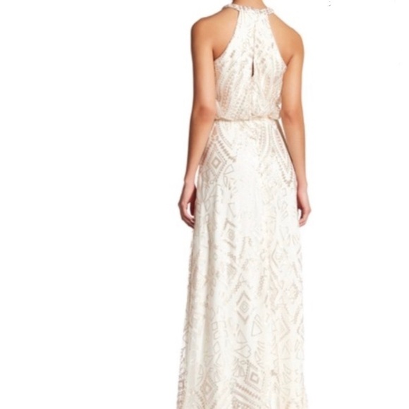 Marina Sequin Halter Maxi Dress 12 - Picture 1 of 9